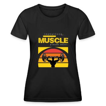 Bodybuilding Hantel Muskel aufbauen Training - Frauen Funktions-T-Shirt - Schwarz - Vorne - AI Model Female 172 light (172cm)