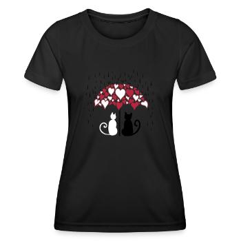 AD Lovely cats II - T-shirt sport Femme - noir - Devant - AI Model Female 172 light (172cm)