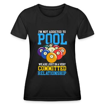 Joueur de billard Cue Sports Billard - T-shirt sport Femme - noir - Devant - AI Model Female 172 light (172cm)