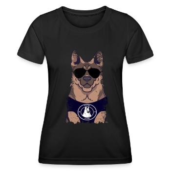 Polizeihund Deutscher Schäferhund - Frauen Funktions-T-Shirt - Schwarz - Vorne - AI Model Female 172 light (172cm)