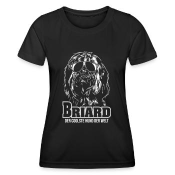 BRIARD coolster Hund Hundespruch Hunde Wilsigns - Frauen Funktions-T-Shirt - Schwarz - Vorne - AI Model Female 172 light (172cm)