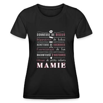 Cadeau Mamie T-shirt Sweat - T-shirt sport Femme - noir - Devant - AI Model Female 172 light (172cm)