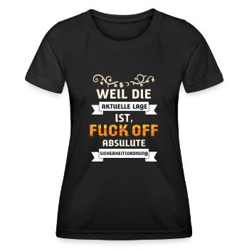 Sicherheit - Frauen Funktions-T-Shirt - Schwarz - Vorne - AI Model Female 172 light (172cm)