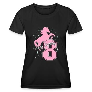 8. Geburtstag Reiten Pferd Reitstall - Frauen Funktions-T-Shirt - Schwarz - Vorne - AI Model Female 172 light (172cm)
