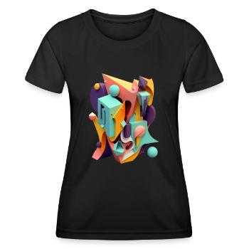 3D - Frauen Funktions-T-Shirt - Schwarz - Vorne - AI Model Female 172 light (172cm)