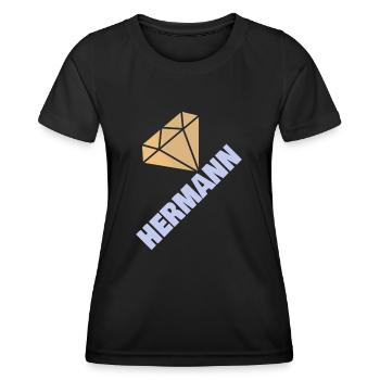 Diamant Précieux Noble Style Hermann - T-shirt sport Femme - noir - Devant - AI Model Female 172 light (172cm)
