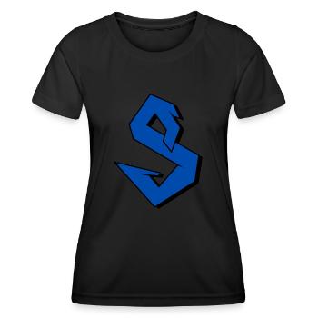 S Logo - T-shirt sport Femme - noir - Devant - AI Model Female 172 light (172cm)