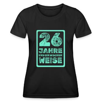 26 - Frauen Funktions-T-Shirt - Schwarz - Vorne - AI Model Female 172 light (172cm)