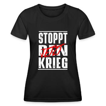 Frieden schaffen - Frauen Funktions-T-Shirt - Schwarz - Vorne - AI Model Female 172 light (172cm)