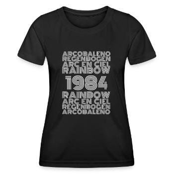 Regenbogen 1984 - Frauen Funktions-T-Shirt - Schwarz - Vorne - AI Model Female 172 light (172cm)