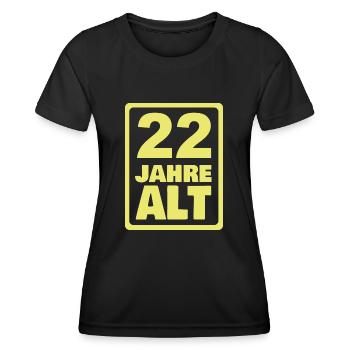 Age 22 - Women's Functional T-Shirt - black - Front - AI Model Female 172 light (172cm)
