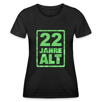 Année 22 - T-shirt sport Femme - noir - Devant - AI Model Female 172 light (172cm)