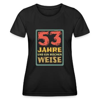 Age 53 - Women's Functional T-Shirt - black - Front - AI Model Female 172 light (172cm)