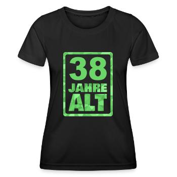 38 - T-shirt sport Femme - noir - Devant - AI Model Female 172 light (172cm)