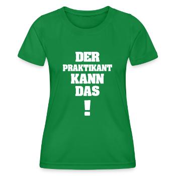 Funny Intern - Women's Functional T-Shirt - kelly green - Front - AI Model Female 172 dark (172cm)