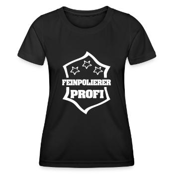 Profession : Polisseuse fine - T-shirt sport Femme - noir - Devant - AI Model Female 172 light (172cm)