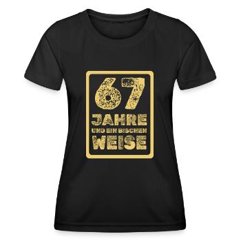 Weisheit 67 - Frauen Funktions-T-Shirt - Schwarz - Vorne - AI Model Female 172 light (172cm)