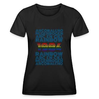 Rainbow 1984 - Frauen Funktions-T-Shirt - Schwarz - Vorne - AI Model Female 172 light (172cm)