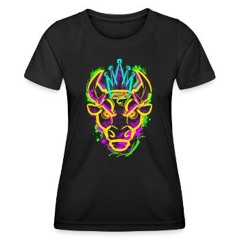 L.Gor Stier - Frauen Funktions-T-Shirt - Schwarz - Vorne - AI Model Female 172 light (172cm)
