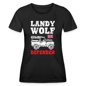 Landy Wolf Defender - Women's Functional T-Shirt - black - Front - AI Model Female 172 light (172cm)