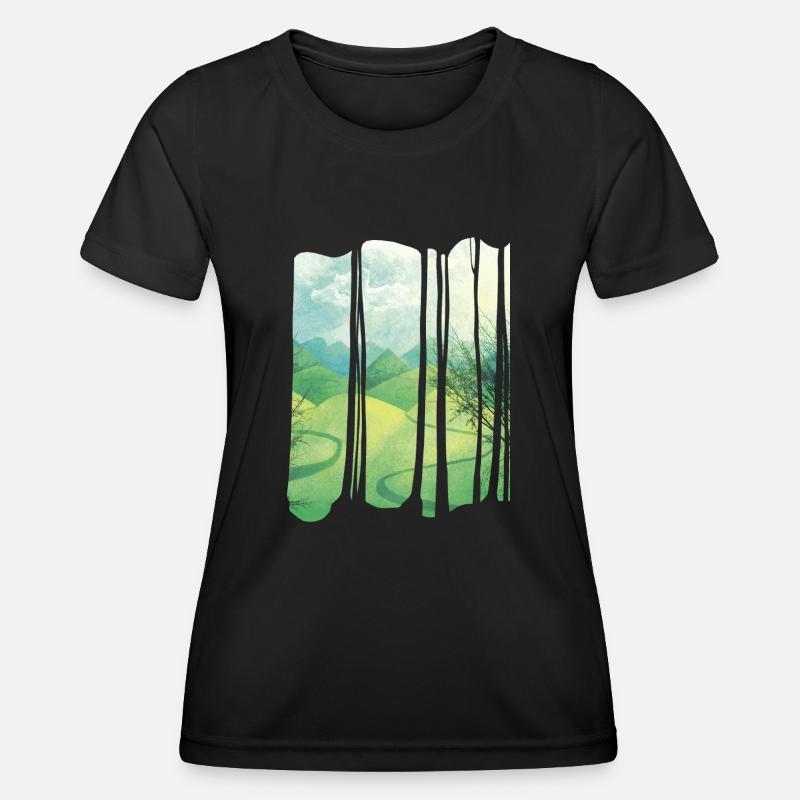 Green mountains - Women's Functional T-Shirt - black
