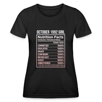 Oktober 1992 - 30. Geburtstag Geschenk. Legende. - Frauen Funktions-T-Shirt - Schwarz - Vorne - AI Model Female 172 light (172cm)