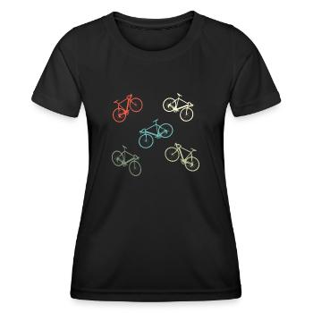 Fahrrad Geschenk Radrennen Retro - Frauen Funktions-T-Shirt - Schwarz - Vorne - AI Model Female 172 light (172cm)