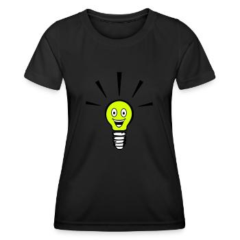 Light bulb with smiley - big idea - T-shirt sport Femme - noir - Devant - AI Model Female 172 light (172cm)
