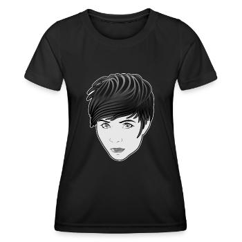 Comic-style Gothic Woman - Women's Functional T-Shirt - black - Front - AI Model Female 172 light (172cm)