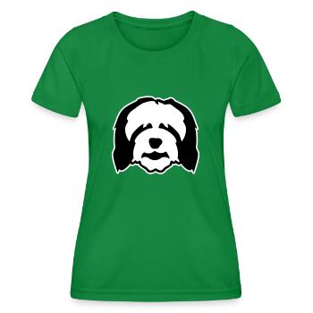Bearded Collie - T-shirt sport Femme - vert - Devant - AI Model Female 172 dark (172cm)