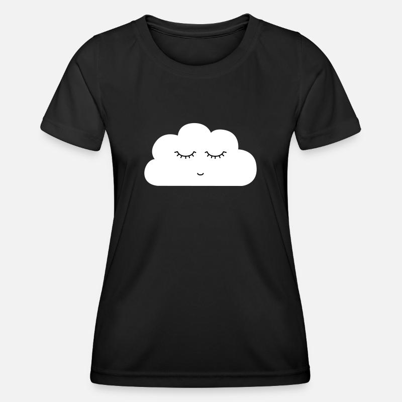 Cloud with sleeping face - Women's Functional T-Shirt - black