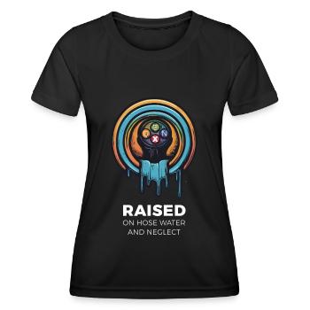 Gen X - Raised on Hose Water and Neglect - Women's Functional T-Shirt - black - Front - AI Model Female 172 light (172cm)