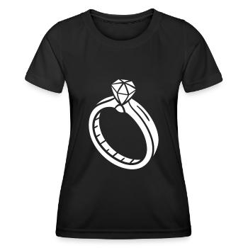 Hochzeit - Frauen Funktions-T-Shirt - Schwarz - Vorne - AI Model Female 172 light (172cm)