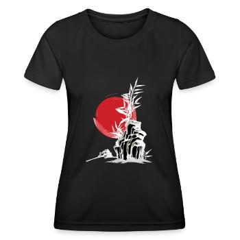 Japon Asie Bamboo Sun Kanji simple nature - T-shirt sport Femme - noir - Devant - AI Model Female 172 light (172cm)