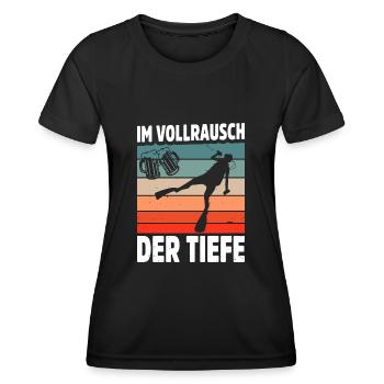 Tauchen Schorcheln Taucher Apnoe Scuba Tauchen - Frauen Funktions-T-Shirt - Schwarz - Vorne - AI Model Female 172 light (172cm)