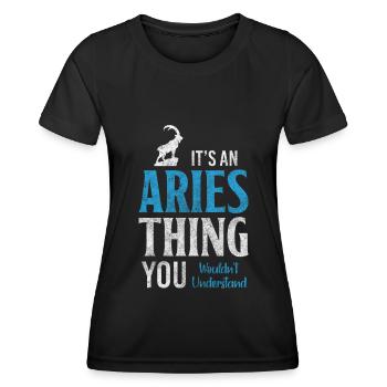 Horoscope Astrologie Superstition Fierté - T-shirt sport Femme - noir - Devant - AI Model Female 172 light (172cm)