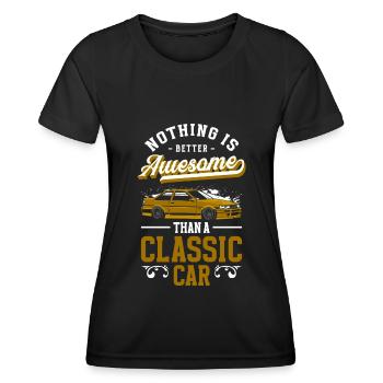 Oldtimer Vintage Car Classic - Frauen Funktions-T-Shirt - Schwarz - Vorne - AI Model Female 172 light (172cm)