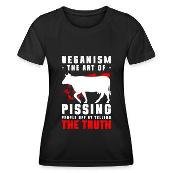 Végétalien Végétarien Sans viande saine - T-shirt sport Femme - noir - Devant - AI Model Female 172 light (172cm)