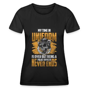 Policier, Profession, Crime, Sirène - T-shirt sport Femme - noir - Devant - AI Model Female 172 light (172cm)