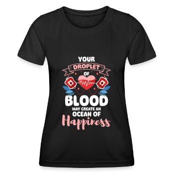Blutspende Leben Krankenhaus - Frauen Funktions-T-Shirt - Schwarz - Vorne - AI Model Female 172 light (172cm)