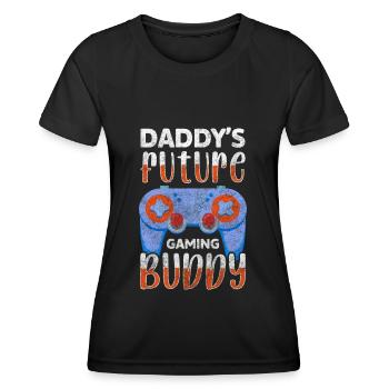 Bébé Papa Amour Ventre - T-shirt sport Femme - noir - Devant - AI Model Female 172 light (172cm)