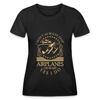 Modellflugzeug Hobby Pilot Modell - Frauen Funktions-T-Shirt - Schwarz - Vorne - AI Model Female 172 light (172cm)