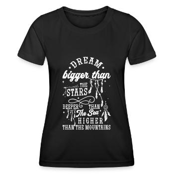 Rêve Plume Souhait Rêves - T-shirt sport Femme - noir - Devant - AI Model Female 172 light (172cm)