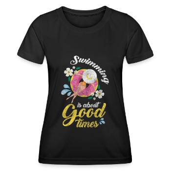 Fête à la piscine Célébration Amis d’été - T-shirt sport Femme - noir - Devant - AI Model Female 172 light (172cm)