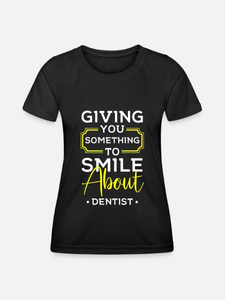 Zahnarzt Zahn Zahnbürste Orthopäde - Funktionsshirt til damer - sort