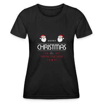 Weihnachten Merry Christmas Happy New Year - Frauen Funktions-T-Shirt - Schwarz - Vorne - AI Model Female 172 light (172cm)
