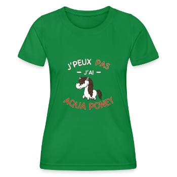 J Peux Pas J Ai Aqua Poney - T-shirt sport Femme - vert - Devant - AI Model Female 172 dark (172cm)