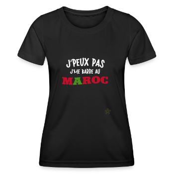 I Can't I'm Leaving in Morocco Humor - Women's Functional T-Shirt - black - Front - AI Model Female 172 light (172cm)