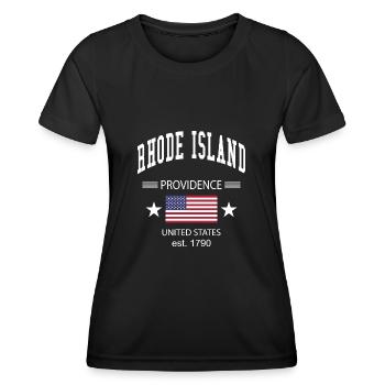 Rhode Island - T-shirt sport Femme - noir - Devant - AI Model Female 172 light (172cm)