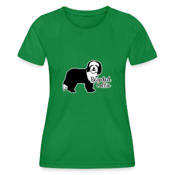 Bearded Collie - T-shirt sport Femme - vert - Devant - AI Model Female 172 dark (172cm)